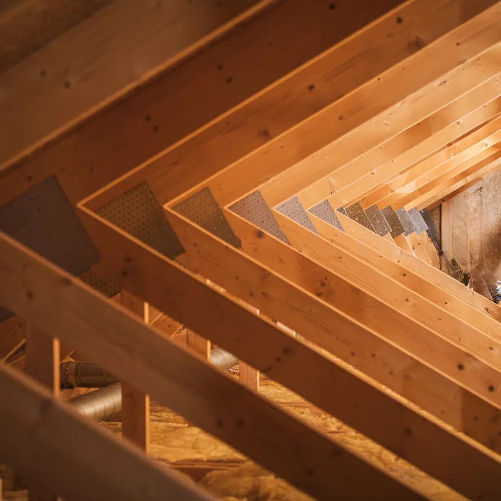 When The Crew Finds Rotten Decking Mid Job 1 Attic framing and rafters viewed from below