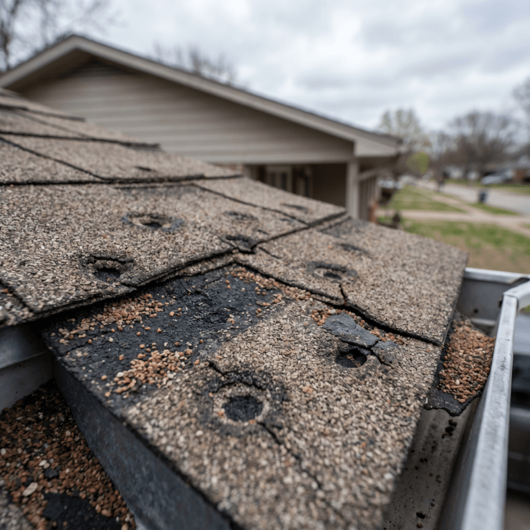 What Hail Damage Looks Like on Asphalt Shingles in Southwest Missouri