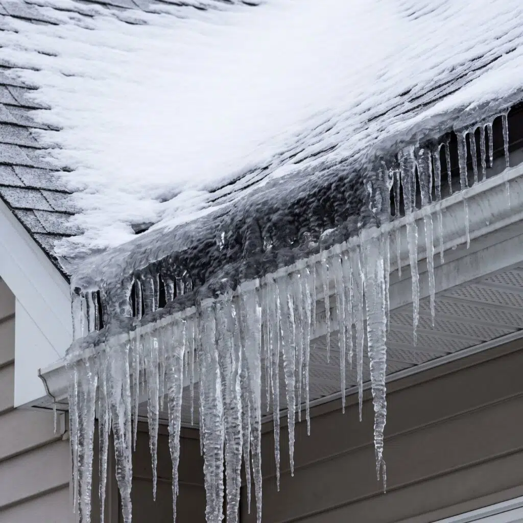 Ice Dams In Southwest Missouri: How They Form And How To Prevent Them 9 Ice dams and icicles forming along the eave of a southwest missouri roof